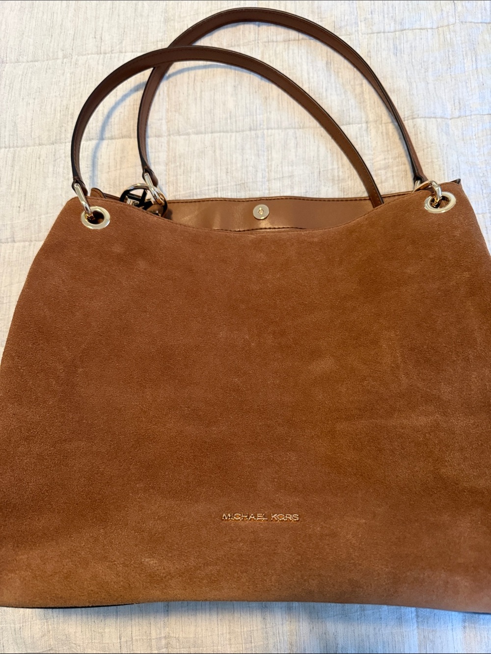 Michael Kors Suede Tote in Chestnut